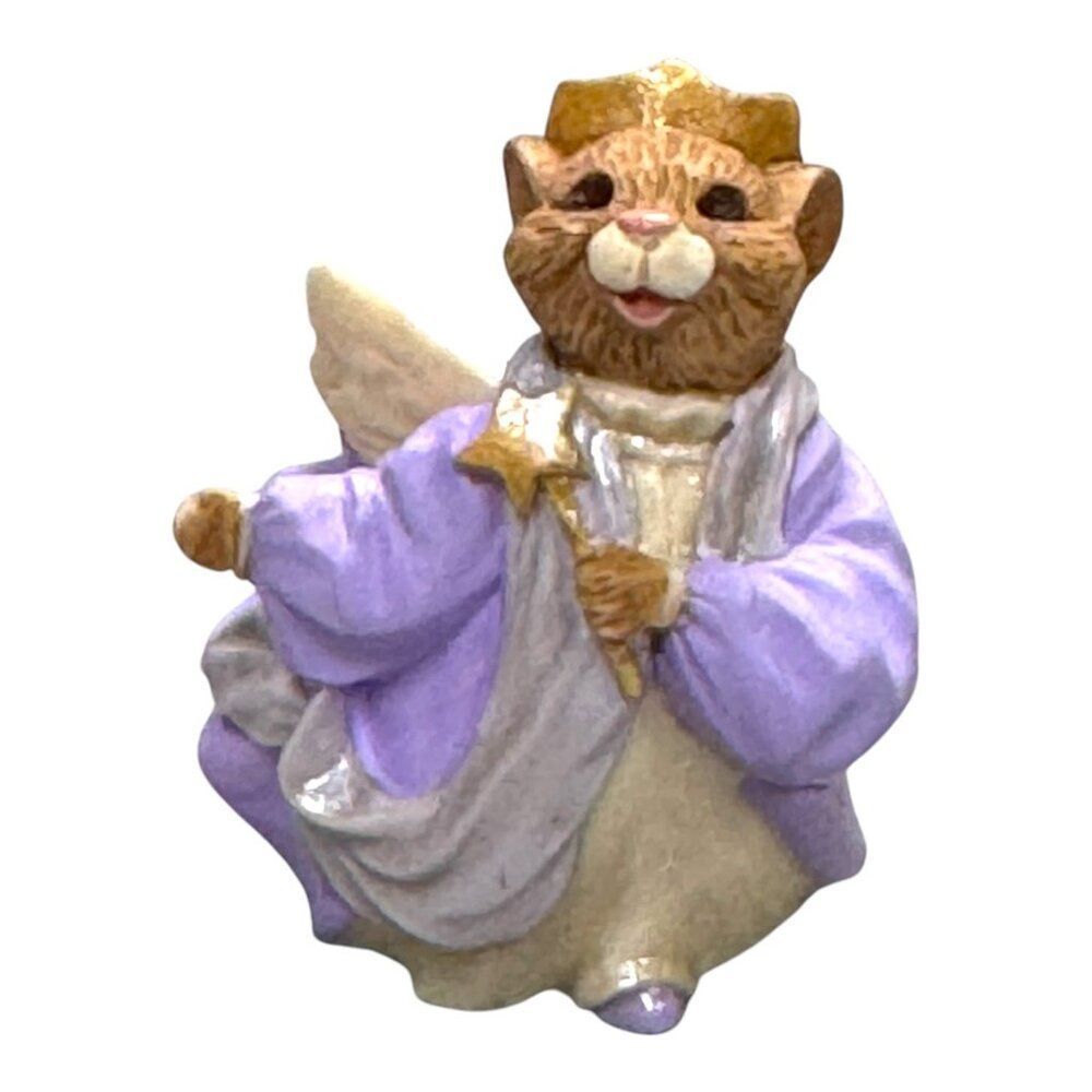 Hallmark 1994 Merry Miniatures Cinderella Mouse Figurine Wand & Wings Ornament